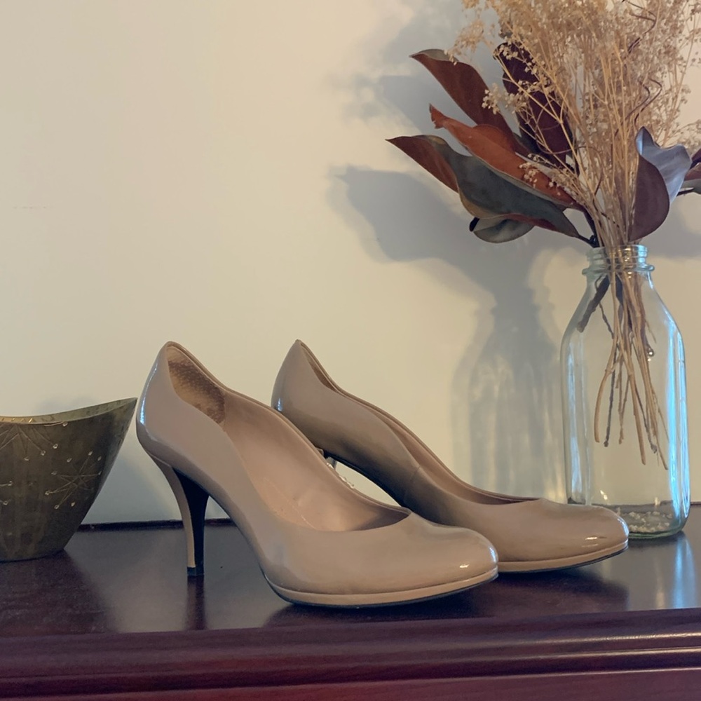 Nude patent Tahari pumps